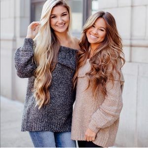 Cream Colored off the shoulder sweater